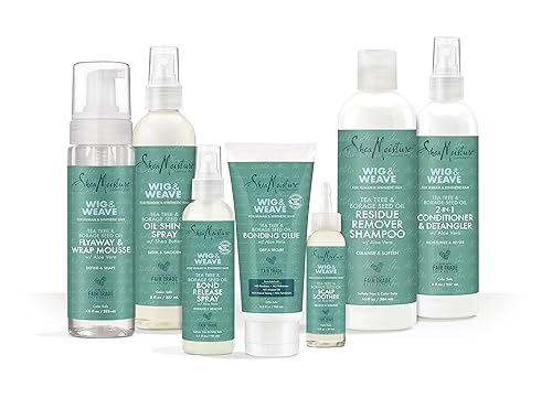 Miniatura 6 de SheaMoisture Crema adhesiva para el cabello para peluca y tejido árbol de té y semillas de borraja producto de cabello a base de agua 63 onzas