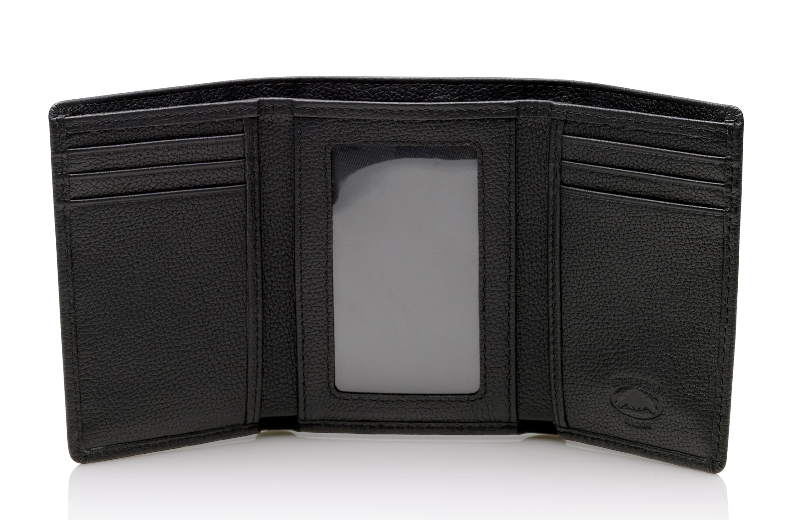 Stealth Mode Trifold Leather Wallet for Men with RFID Blocking