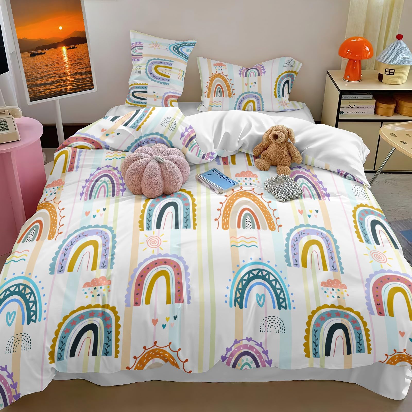 Juego de Cama 220x240 cm El Arcoíris para Dos Personas-B28