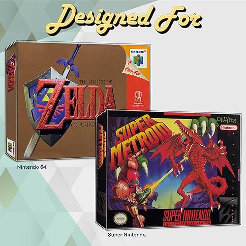 Miniatura 4 de MALKO Paquete de 10 protectores de videojuegos compatibles con SNES y N64 Game Box  Funda de plástico transparente