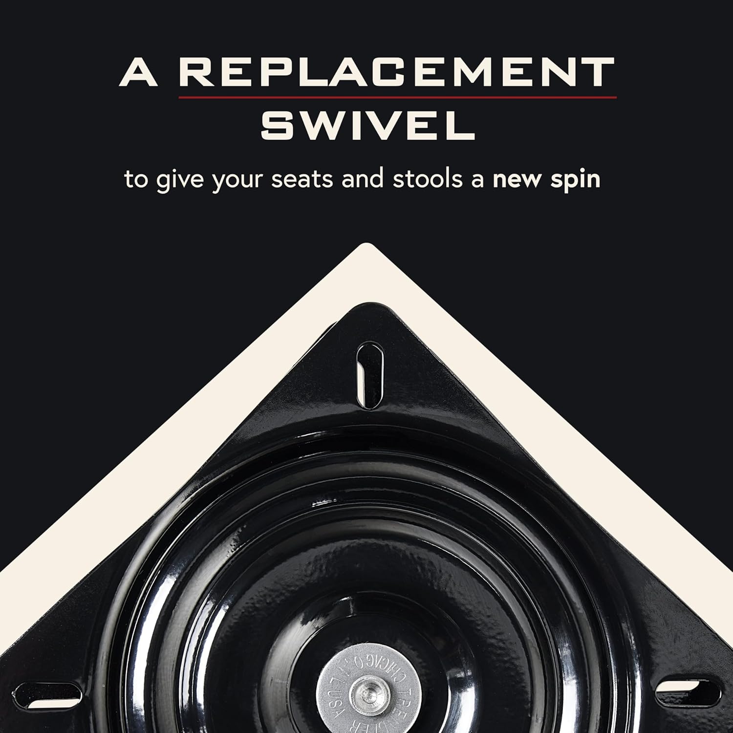 Bar Stool Swivel Plate Replacement - 7 Inch Square - 360 Degree Rotation - Commercial Grade Chair and Stool Replacement Parts - Made in USA