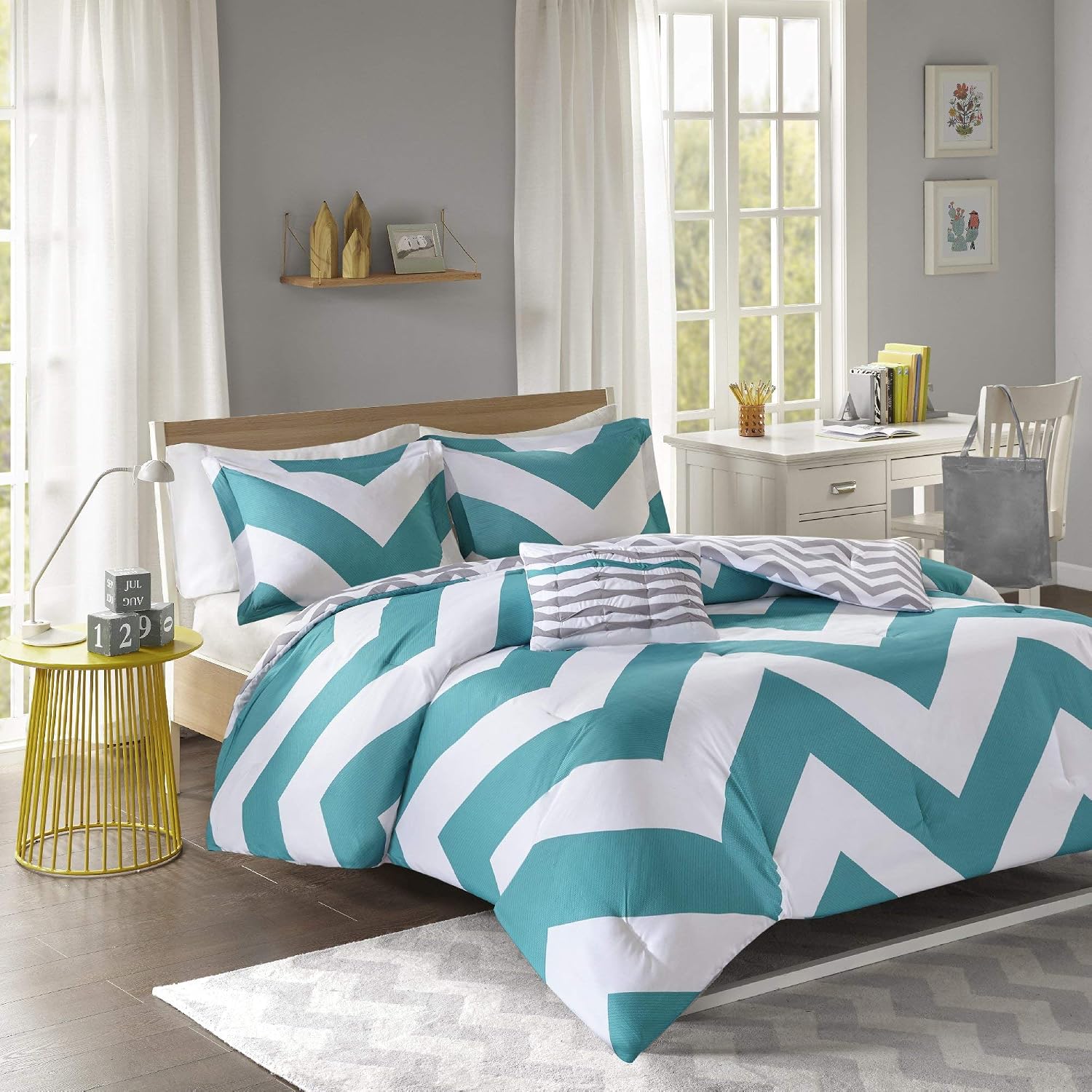 Mi Zone Mizone Libra Comforter Set-Blue-Full/Queen
