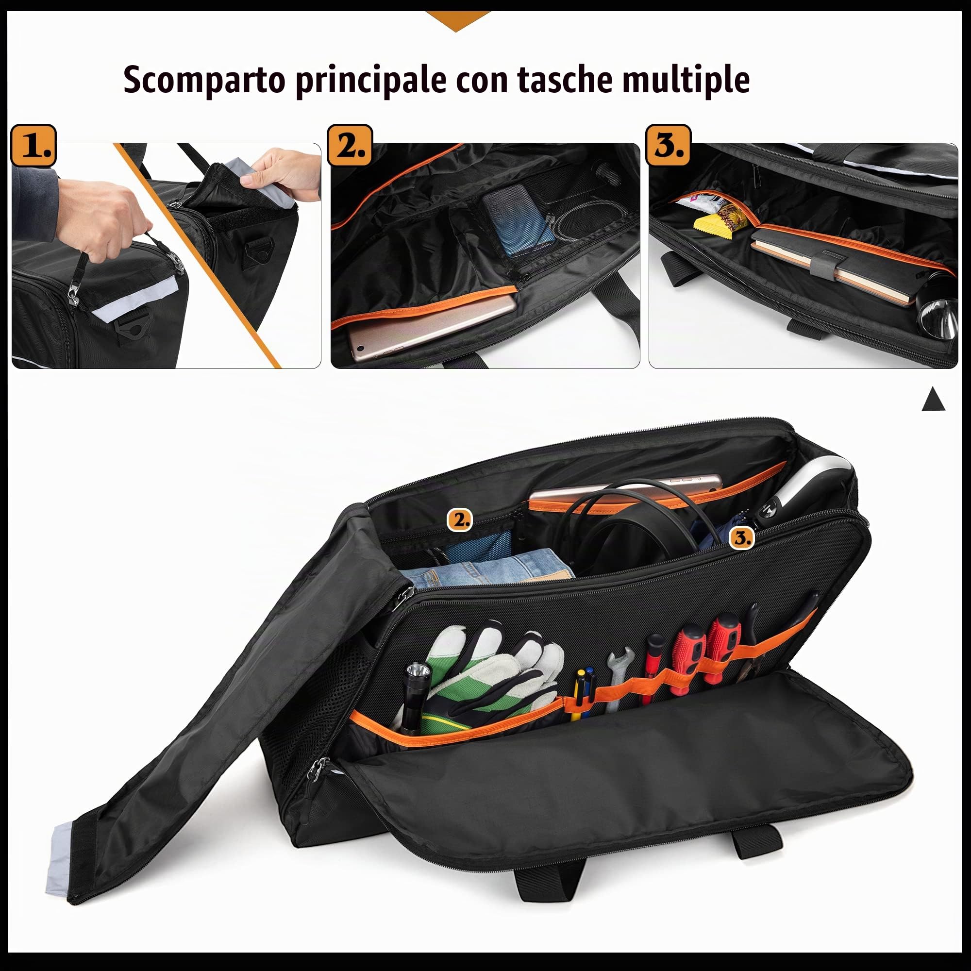 HODRANT Borsa Laterale da Moto con Tracolla (Solo Borsa) | Borse Laterali Rigide Compatibili con Harley-Davidson Touring (1993-2022)