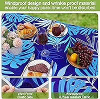 Vista 4 de Play Tailor - Mantel para mesa de pícnic con cubiertas para bancas, impermeable y a prueba de viento con bolsa de cordón, ajustable a mesas y bancas
