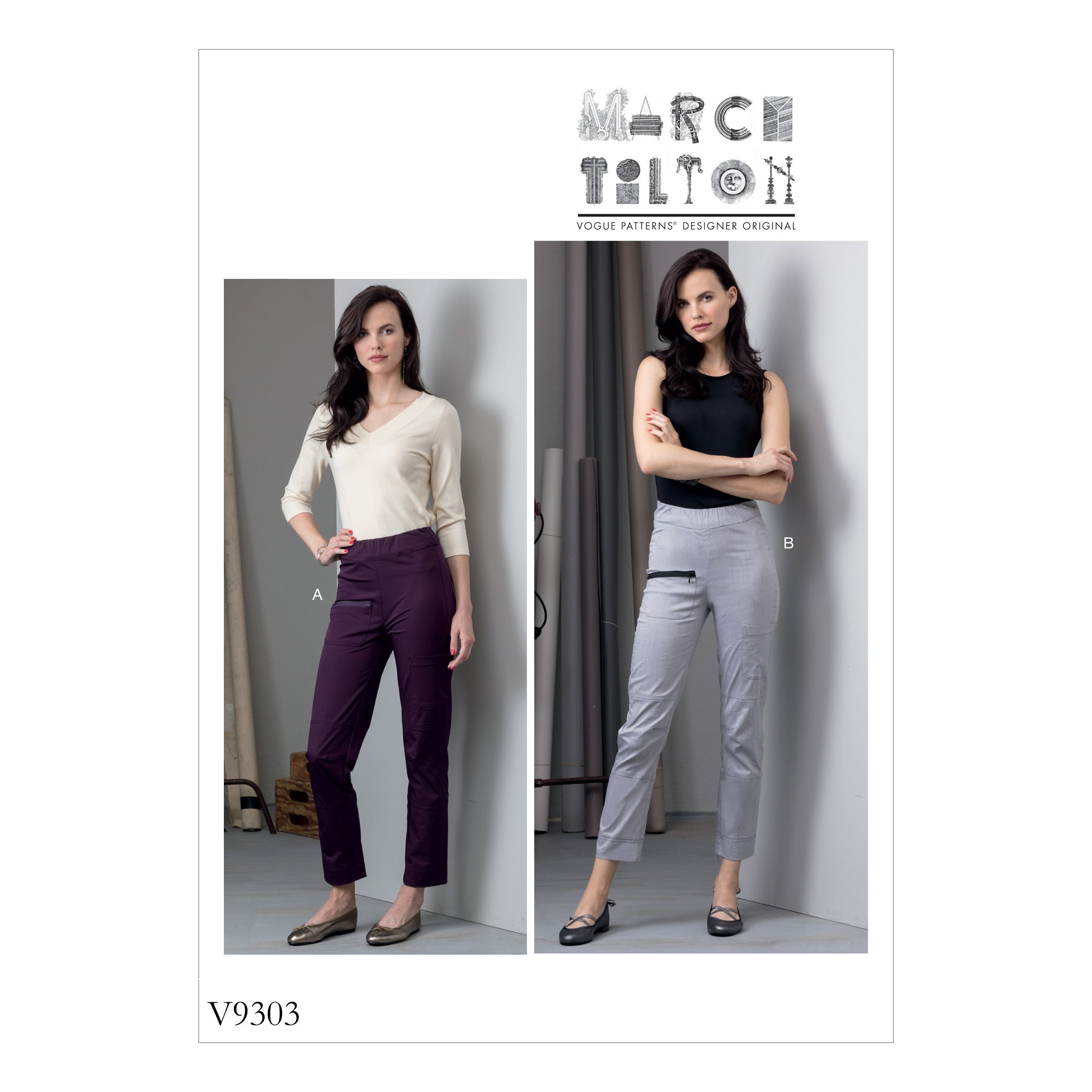 Patrons de pantalons Vogue Patterns 9303 E5 guide couture tissu soie