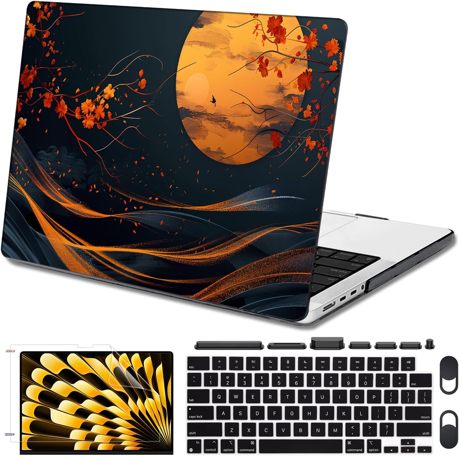 Case for MacBook Pro 16 Inch 2026 2025-2021 Model M5 A3428 A3429 M4 A3403 A3186 M3 A2991 M2 A2780 M1 A2485, Pattern Plastic Hard Shell Case Keyboard Cover for MacBook Pro 16" Pro/Max, Bowknot
