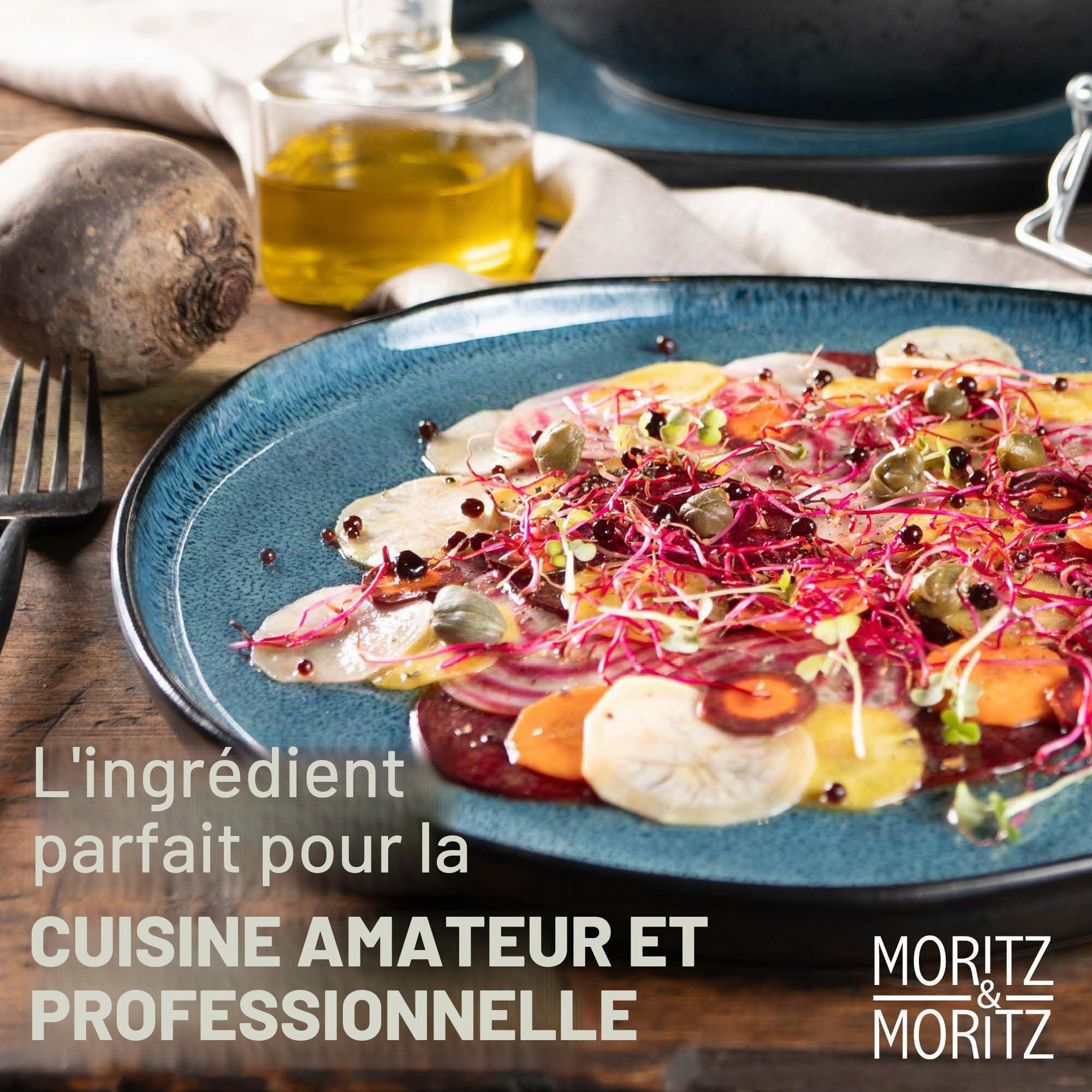 Moritz & Moritz ORGANIC Service de vaisselle 18 pièces 6 personnes Bleu - Élégant set de vaisselle en grès de haute qualité - Service de vaisselle 6 personnes avec 6 assiettes à dîner, 6 assiettes à