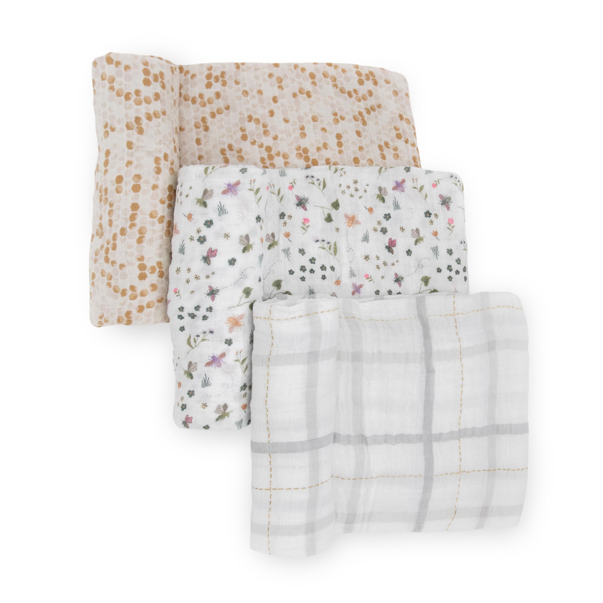 Little Unicorn Muslin Swaddle Blanket for Newborns & Infants | Soft & Breathable Fabric | Set of 3 Baby Blankets for Swaddling, Nursing, Shower Gifts