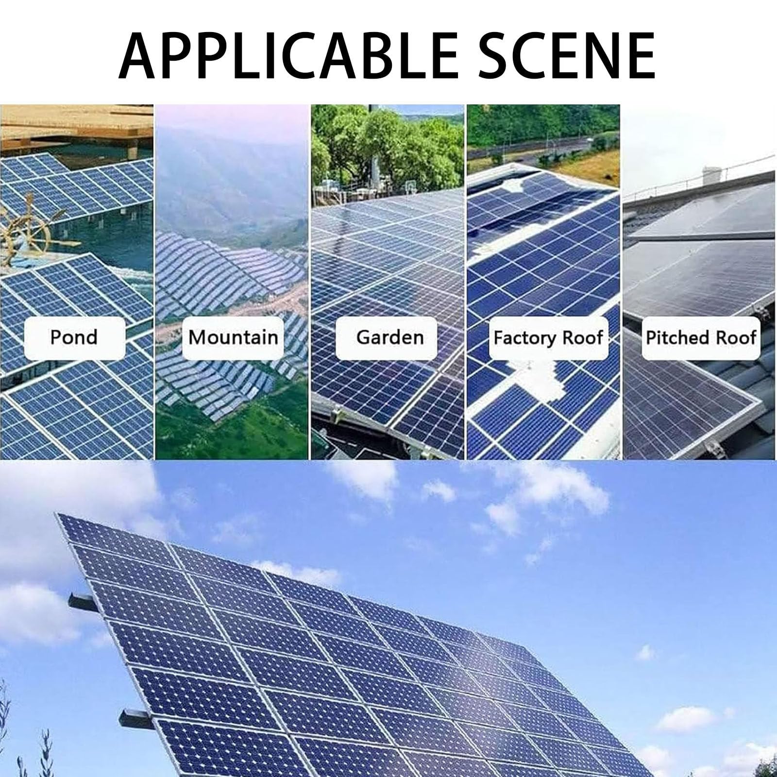 Spazzola per Pulizia/Lavaggio di Pannelli Solari Fotovoltaici Elettrici, Asta Telescopica,Testine Doppie Girevoli,Testina per La Pulizia di Pannelli Fotovoltaici E Solari,6 M