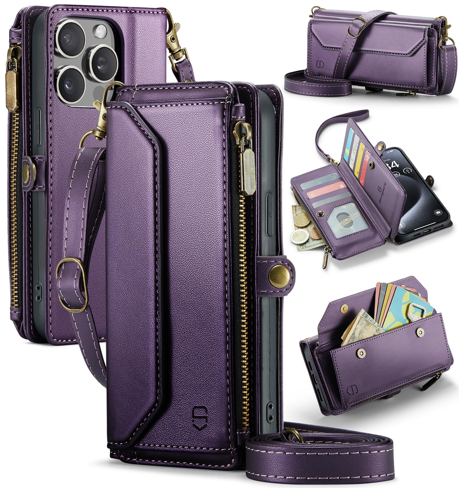 Amazon.com: Strapurs Wallet Case Compatible with iPhone 15 Pro Max