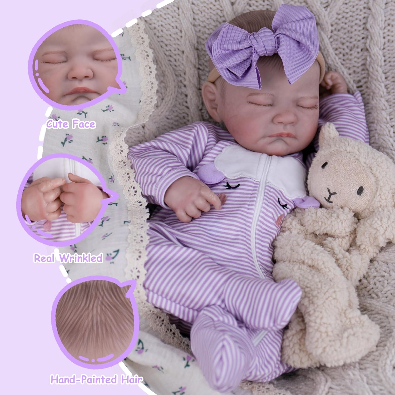 Milidool Realistic Reborn Baby Dolls - 20 Inch Lifelike Newborn Baby Doll Girl Real Life Baby Dolls with Weighted Soft Body Baby Gift with Accessories for 3+ Year Old Kids Girls Gifts, Pretend Play