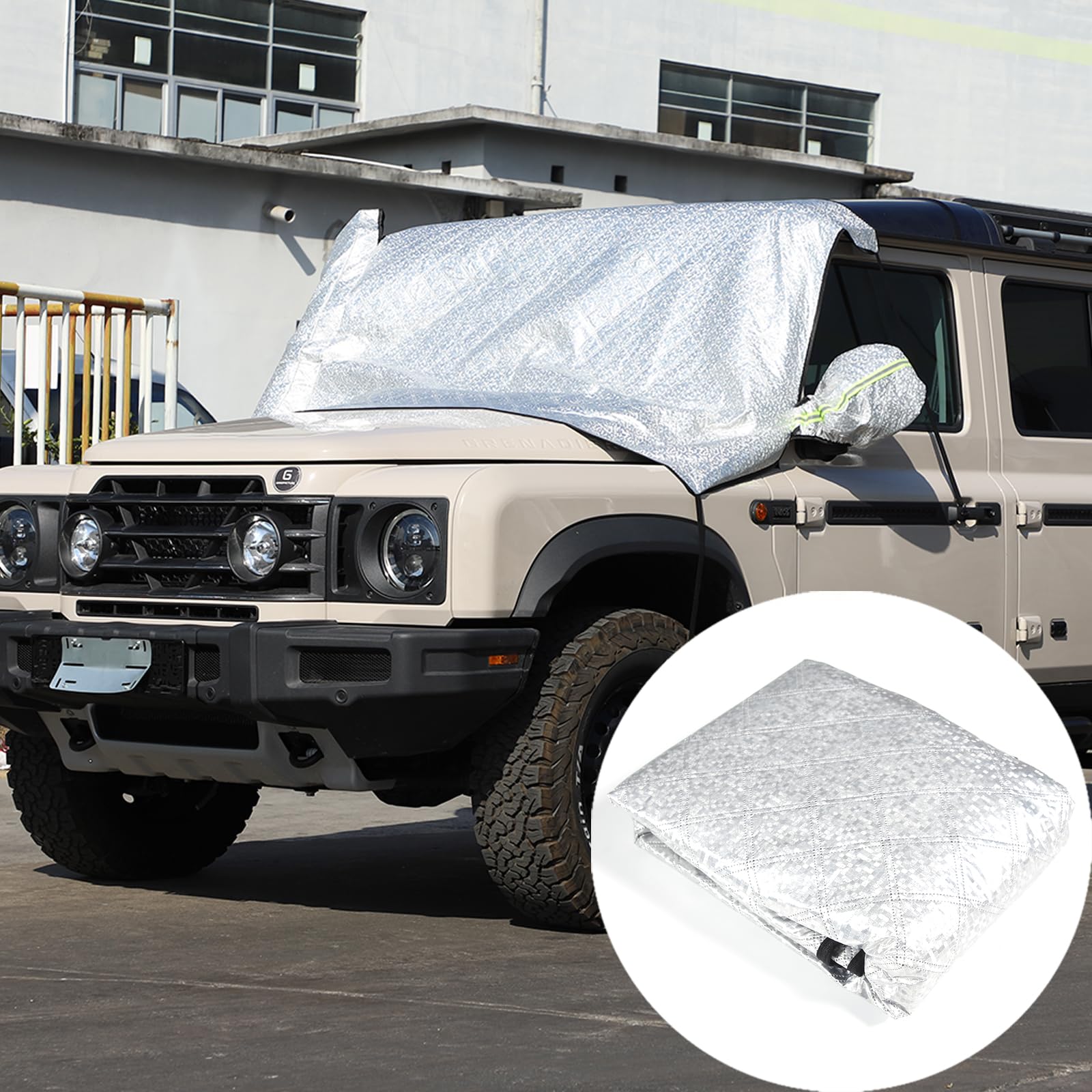 PIUGILH Protezione antigelo per parabrezza auto INEOS Grenadier 2020-2024, protezione solare invernale 219 x 135 cm
