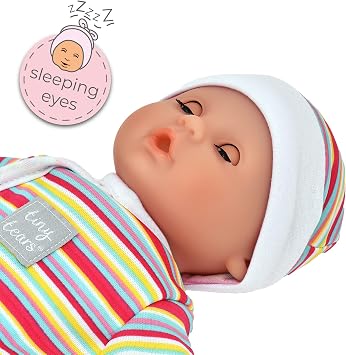 John Adams | Tiny Tears - Teeny Baby - 30cm soft bodied doll with 16 interactive sounds: One of the UK's best loved doll brands! | Nurturing Dolls | Ages 10m+