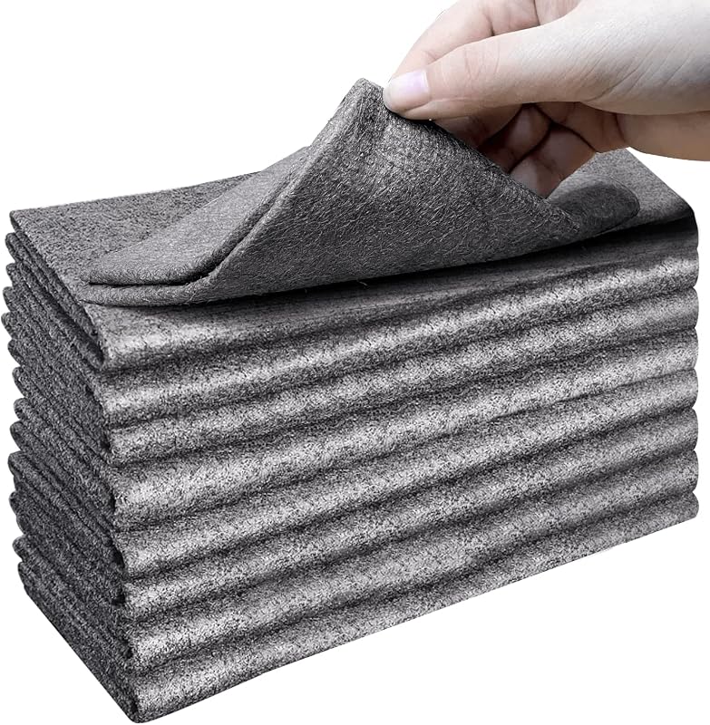 Thickened Magic Cleaning Cloth,Lint Free,11.8 * 11.8in,8 Pcs | Reusable Microfiber Cleaning Rag for Windows,Stainless Steel,Kitchen,Mirror,Glass,Car,Magic Cleaner Towel,Gray