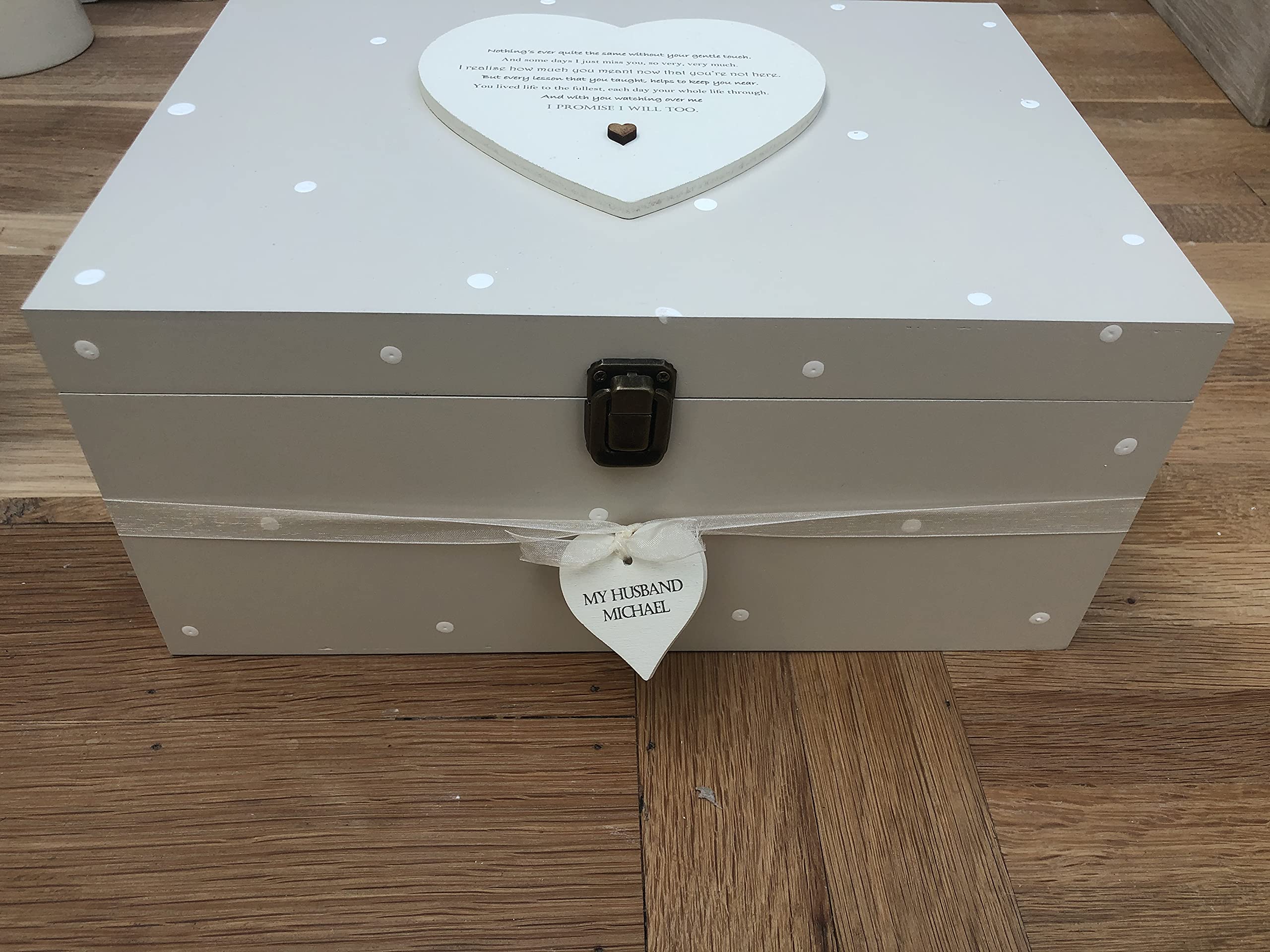 Scatola per memoria di lutto personalizzata con scritta "HUSBand", con scritta "Memory", o qualsiasi nome o testo, molto grande