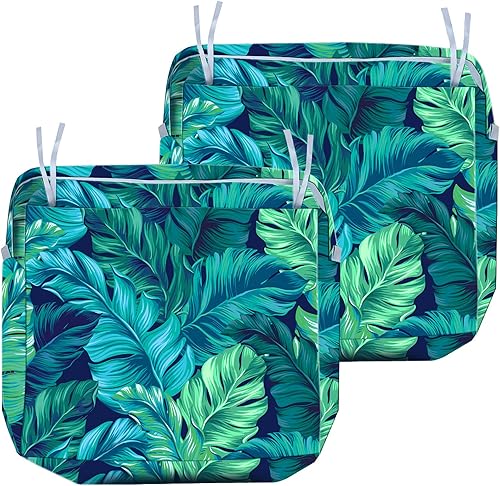 Paquete de 2 fundas de cojín de patio, para asientos profundos y exteriores, resistentes al agua, fundas de cojín de patio, 25 x 25 x 4 pulgadas