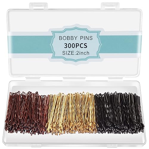 Miniatura 8 de 300 horquillas de pelo marrón, marrón para mujeres, niñas y niños, pinzas de pelo de onda invisible a granel con caja de almacenamiento, horquillas