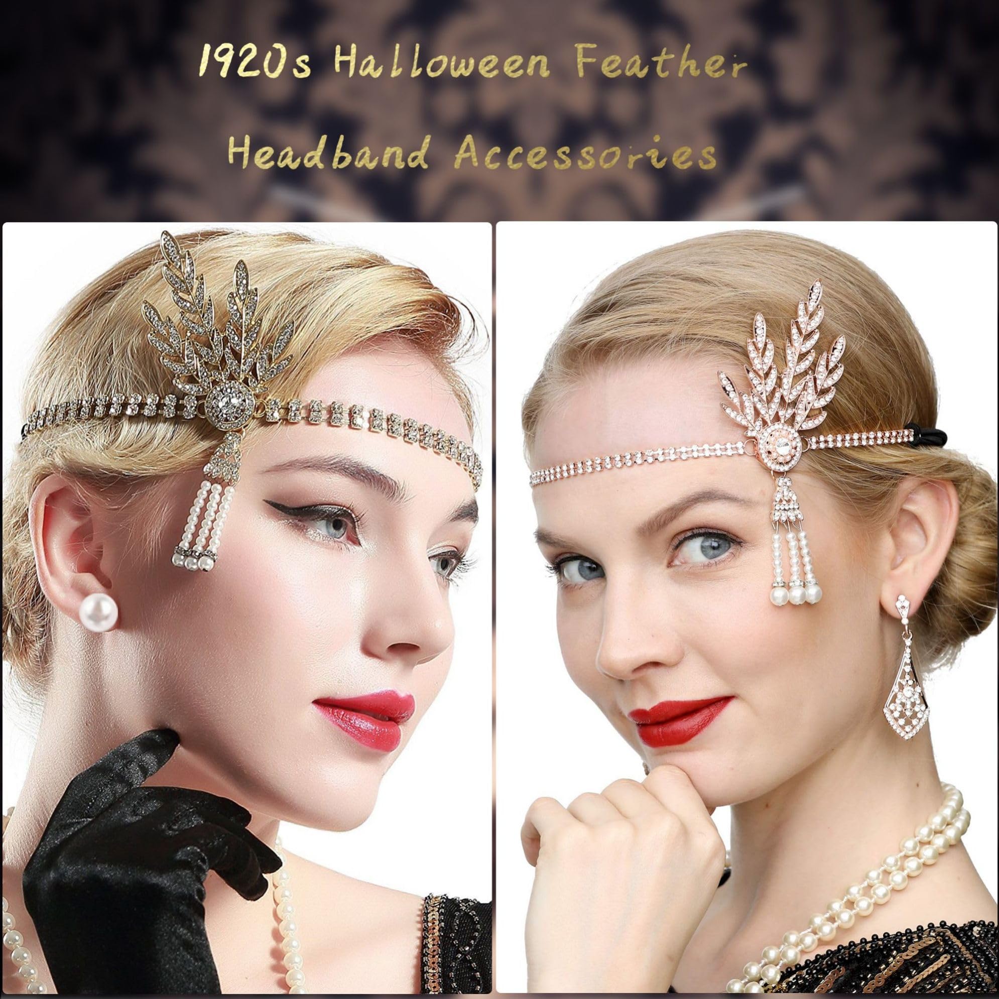 Yiichiy Accessori Anni '20, Accessori Anni 20 Donna Costume, Flpaper Grande Gatsby Accessori Donna, Halloween Accessori Charleston Abito Anni '20, Vestiti Anni 20 Costume da Donna di Halloween