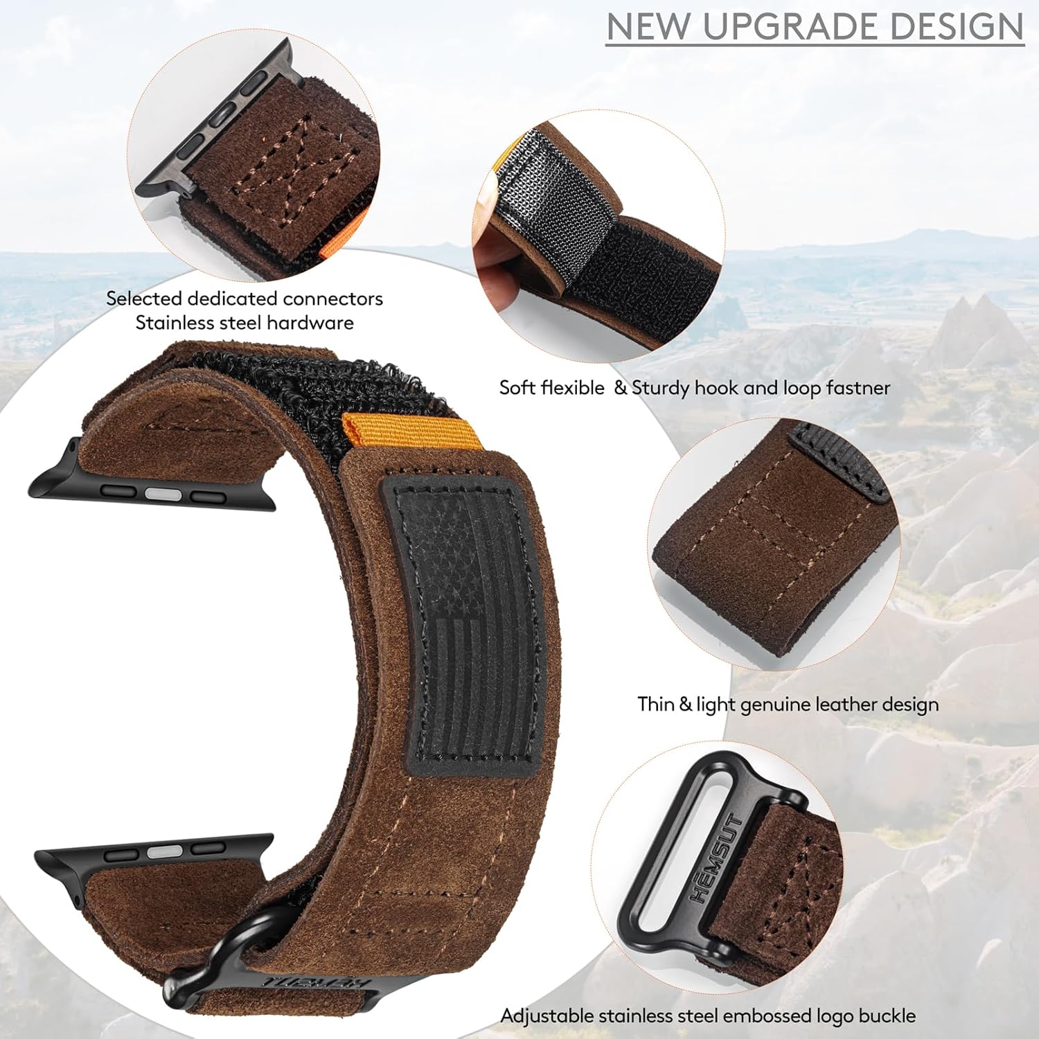 Compatible With Apple Watch Band, Super Rugged Nylon Sports Strap With Woven Loop Design For iWatch 42/44/45/38/40/41/49mm, Military Strap For Ultra 1/2 Series 10/9/8/7/6/5/4/3/2/1/SE Men Women - Image 4