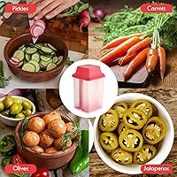 Vista 11 de Contenedor de pepinillos con colador, 2 recipientes de jalapeño de 40.5 onzas con pinzas, 4 botellas de salsa, tarro grande de plástico