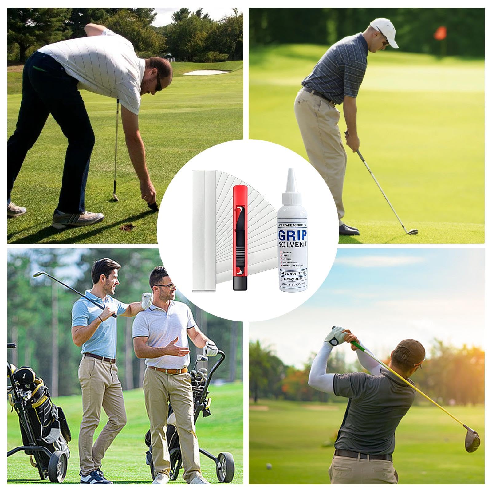 Kit De Agarre De Golf Para Regripper Clubes De Golf - Grip Solvente Golf Grip Tape Bandas Gancho Hoja - Kit De Cinta Adhesiva De Golf Y Solvente, Kit De Instalación De Mango De Golf Para Reparar