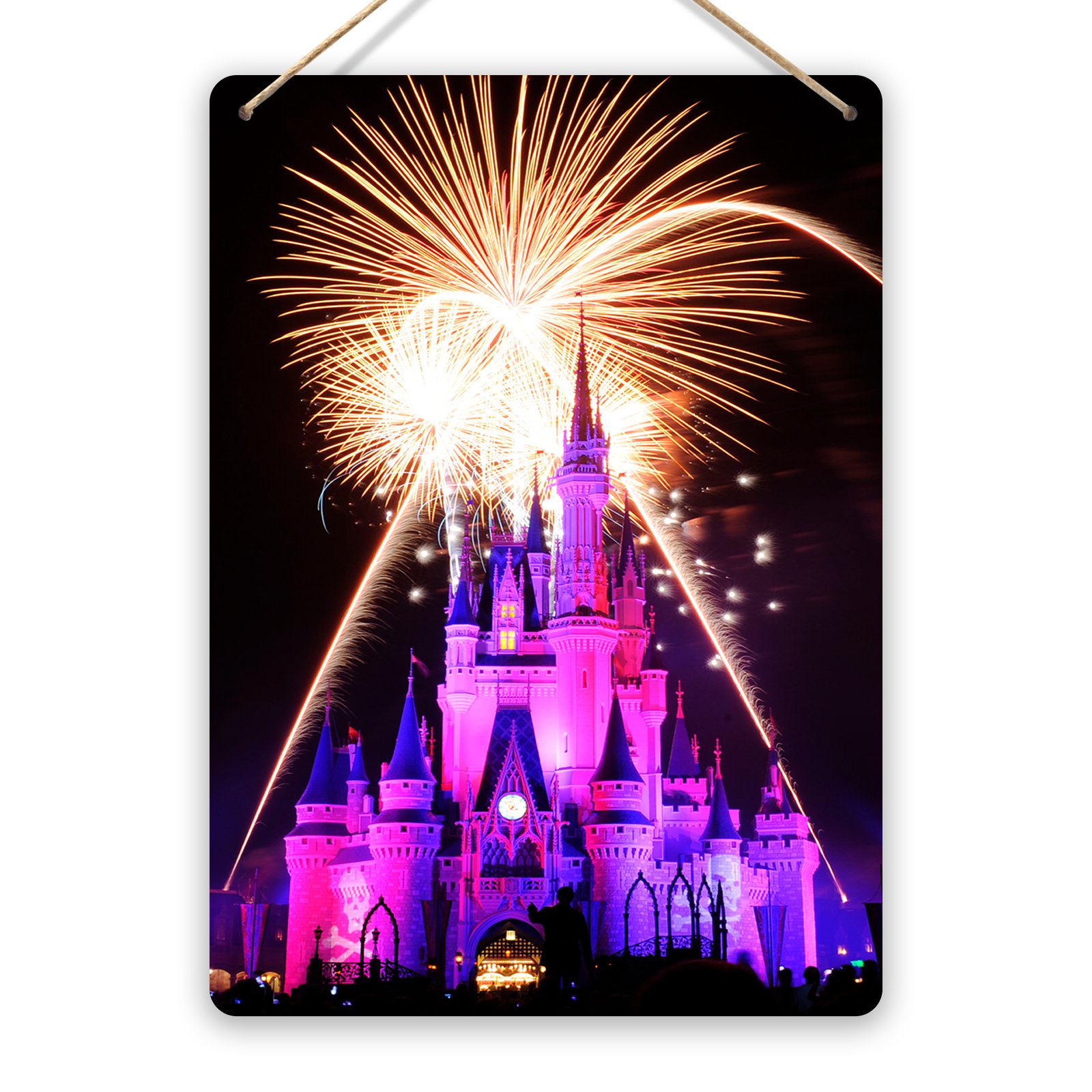 | Wtf | Castle Fireworks Wtf | Disney Designs (Various) - Castle Firework Portrait | Twine - Metal Wall Sign Plaque Art Inspirational
