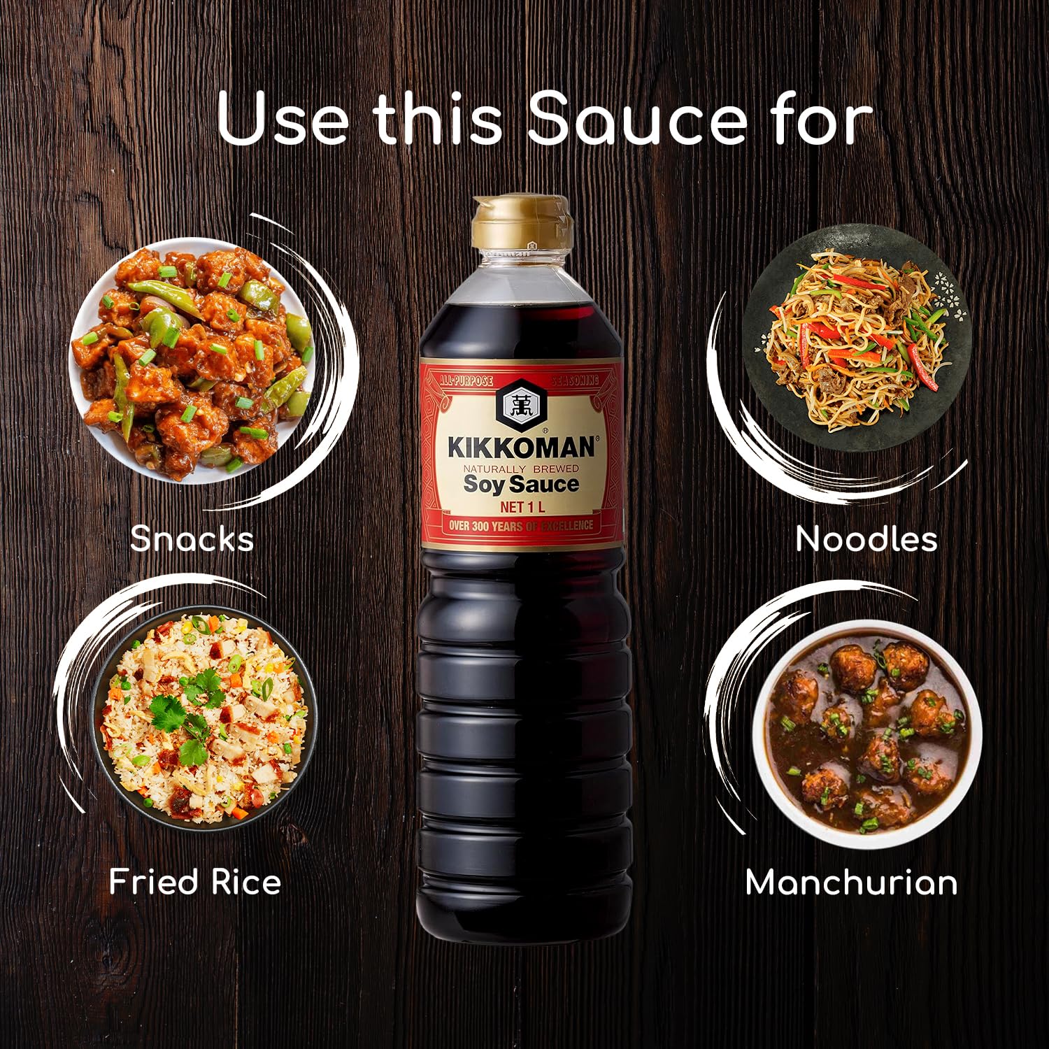 Kikkoman Soy Sauce + Oyster Flavoured Sauce, Pack of 2 (1 Liter + 726 gram) - | Vegetarian - No Added Colour or Preservatives - Essential home ingredient - Image 6 thumbnail