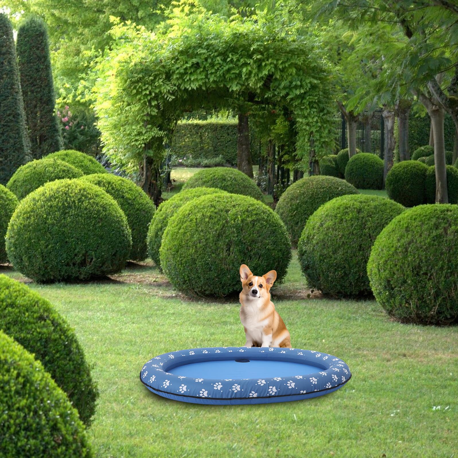 Toyvian 1pezzi Piscina Pieghevole per Cani e Gatti Vasca Gonfiabile Portatile e Galleggiante Piscinetta da Esterno Resistente per Rinfrescare Animali Domestici Facile da Trasportare
