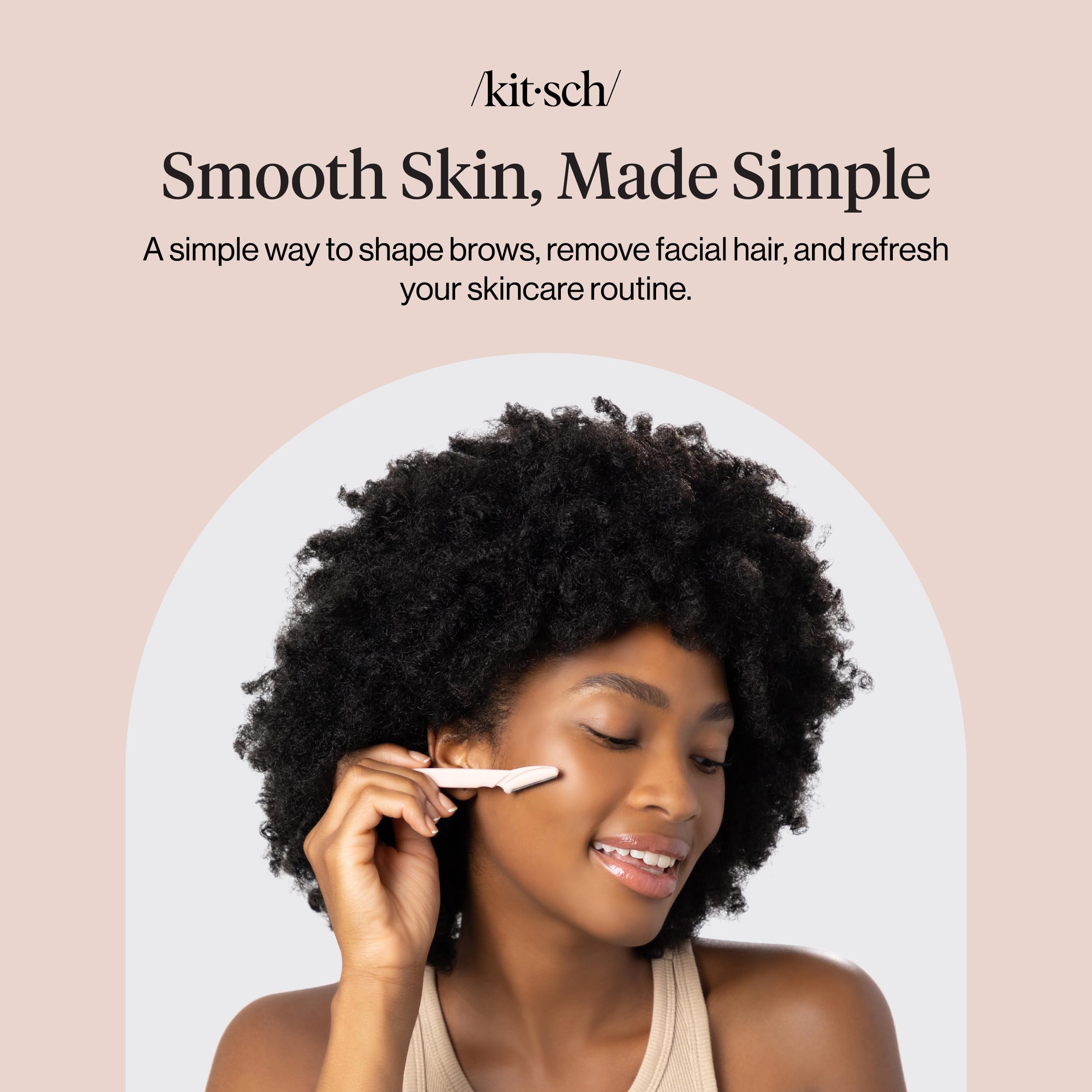 Kitsch Dermaplane Razor for Women Face – Blush, 12 pcs view 8