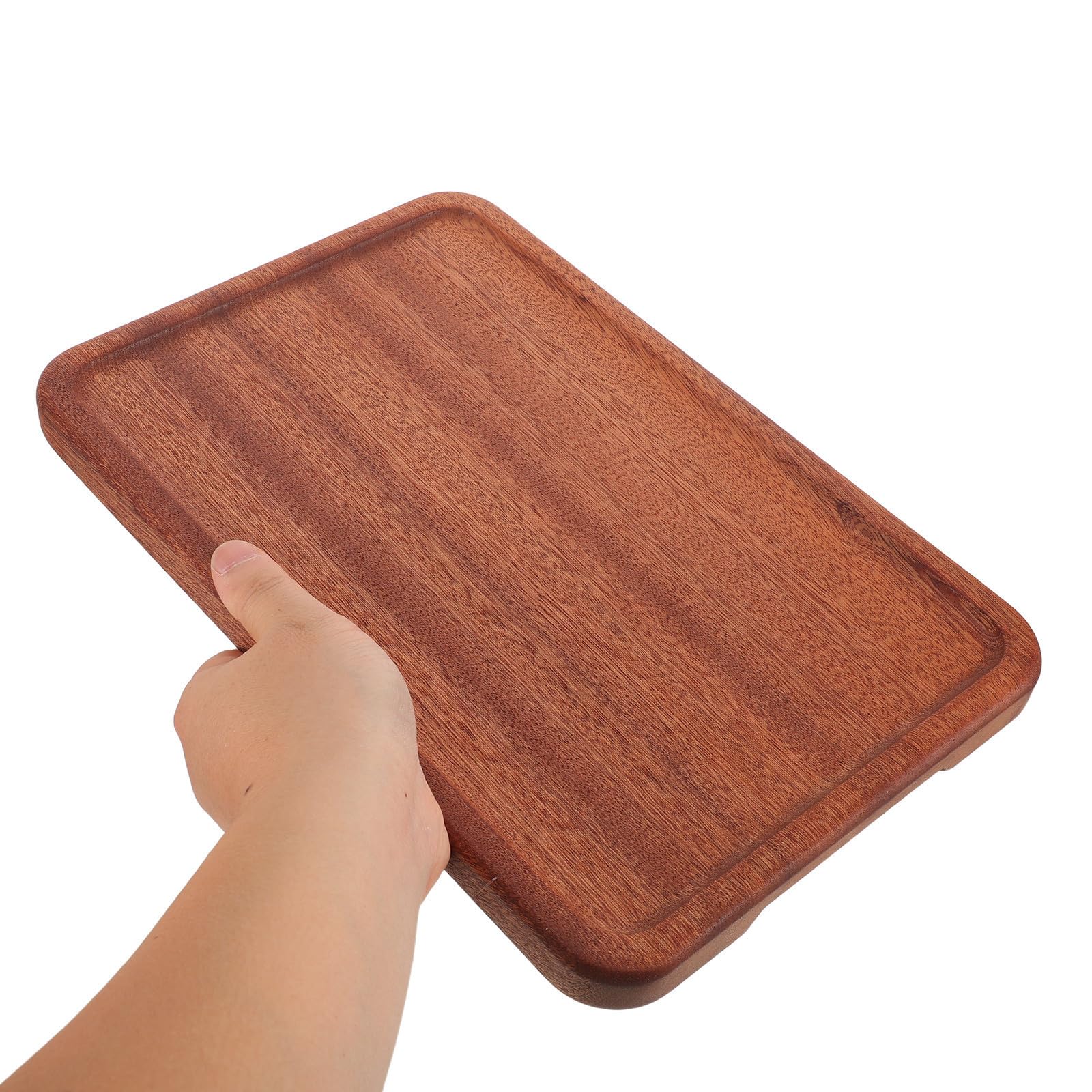 Bandeja de Madera Rectangular Marrón para Servir Comida y Aperitivos