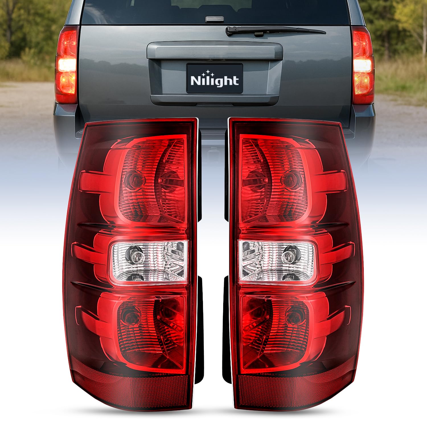 Nilight Taillight Assembly Compatible With 2007 2008 2009 2010 2011 2012 2013 2014 Chevy Chevrolet Tahoe Suburban Tail Lights Rear Lamps Replacement