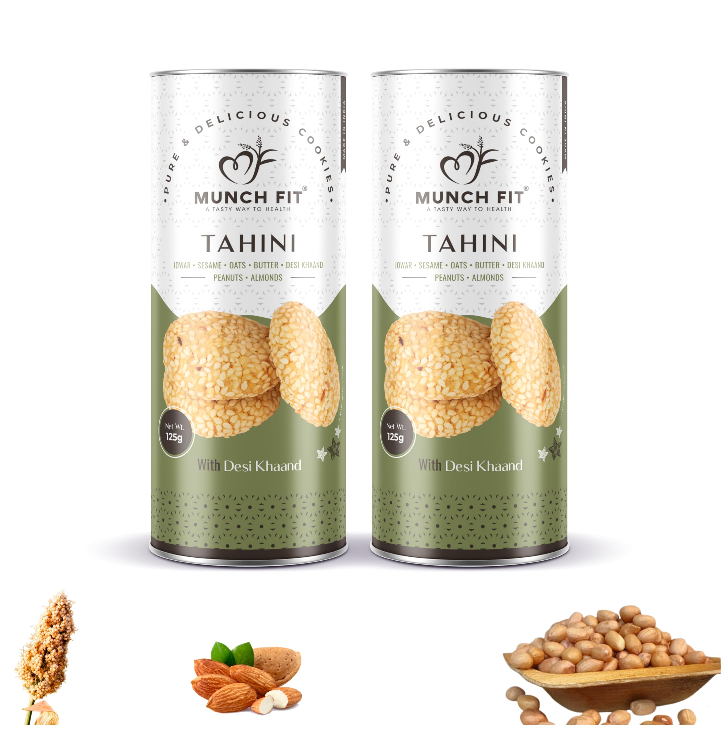 Munch Fit Jowar Sesame Oats Tahini Cookies | Healthy & Tasty Snack Item For Tea or Coffee | Rich in Protein & Fiber | Gluten Free | No Maida, No Added Sugar | Made with Desi Khaand | Pack of 2x125g (B0CKYYZ1BX) Amazon Price History, Amazon Price Tracker