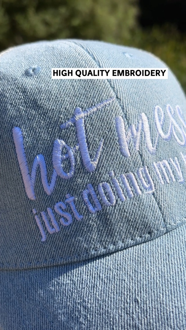 Amazon.com: Hot Mess Just Doing My Best Trucker Hat (Denim  display picture 2