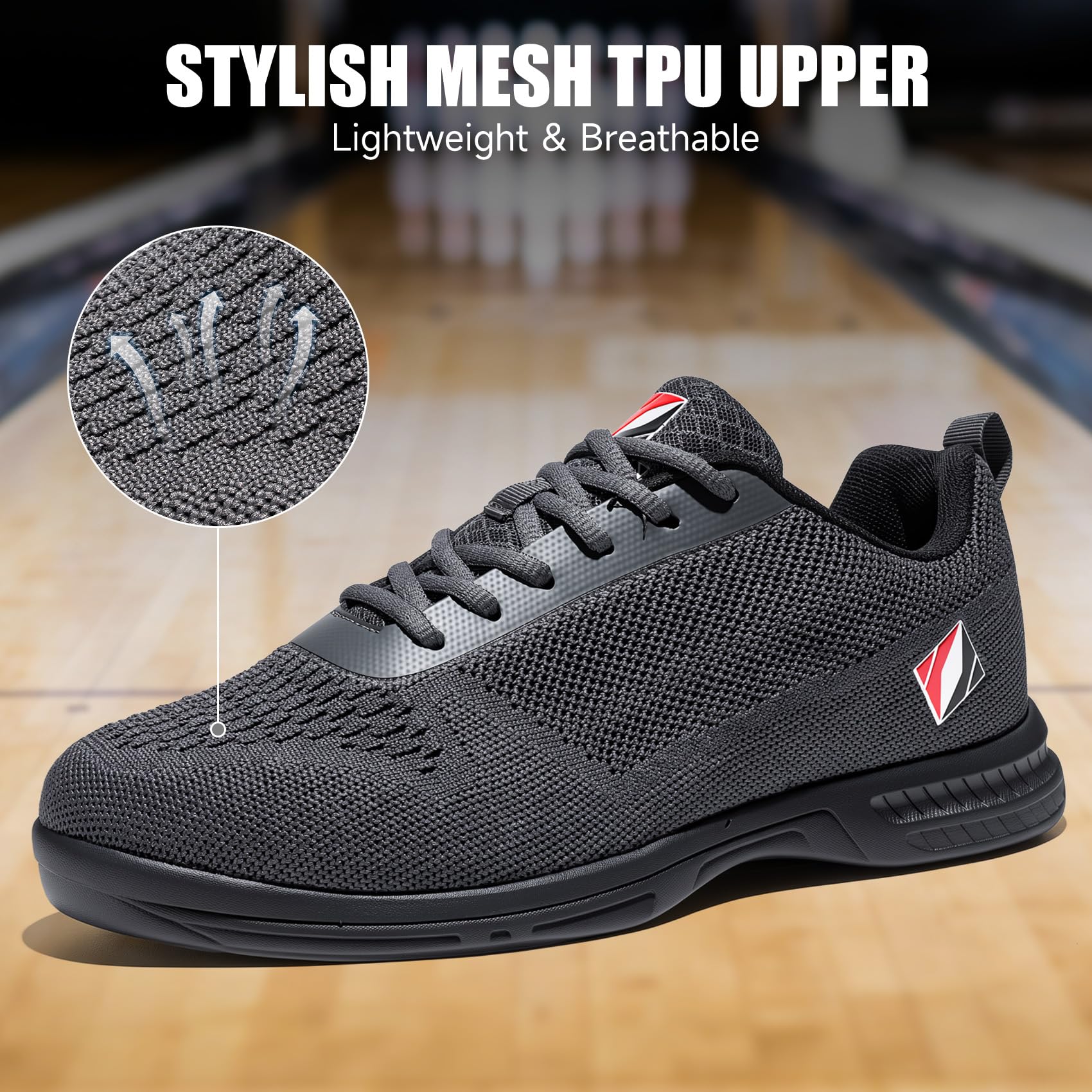 Bowlingschuhe für Herren, universelle Gleitsohle, für Links- oder Rechtshänder, ideal für Bowlingübungen und Ligaspiele