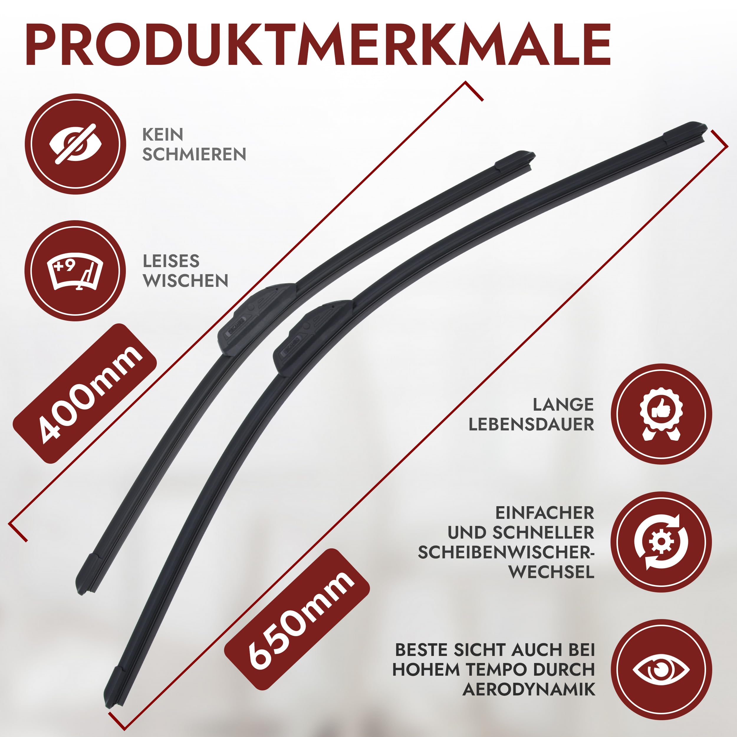 Recambo Wycieraczka do szyb przód + ty? kompatybilna z Nissan QASHQAI | J11 | od 2014 (zestaw 3-cz??ciowy: 650 mm / 400 mm / 300 mm)