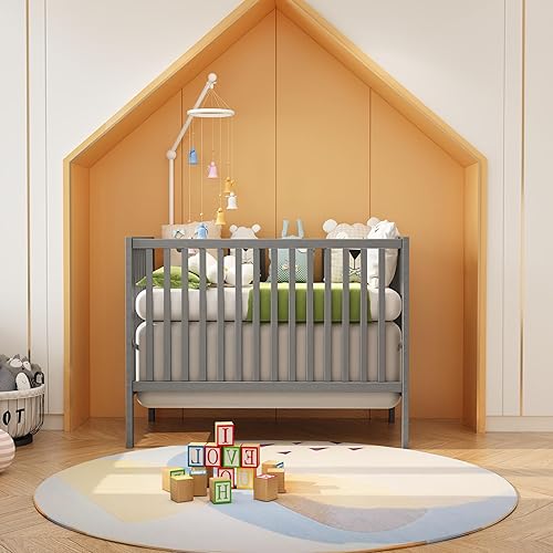 Miniatura 8 de ARCLIS Cuna convertible 5 en 1, se convierte fácilmente de cuna de bebé a cama infantil, sistema de soporte de colchón de altura ajustable de 3