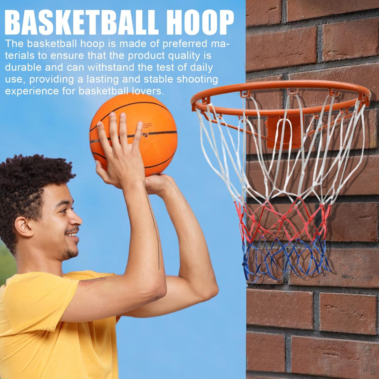 Aro De Baloncesto - Borde De Metal Resistente De 45 Cm Sin Perforaciones