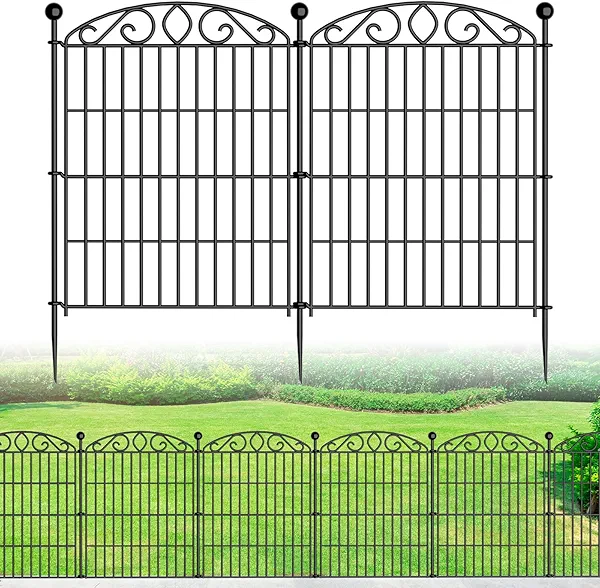 Garden Fence 12 Panel - 30in H x 23.6ft L, No Dig Rustproof Metal Tall Animal Barrier for Dogs Rabbits, Decorative Outdoor Border for Yard, Patio, and Flower Beds