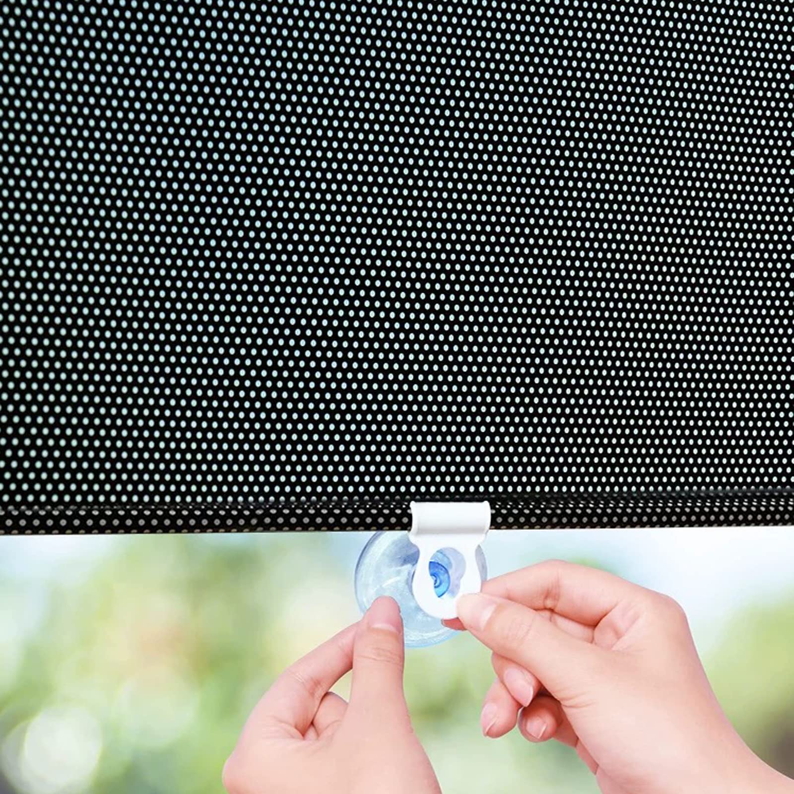 Store Enrouleur À Ventouse Protection Solaire Portable sans Perçage Anti-UV - Rétractable 58X125CM pour Salon, Chambre, Bureau,Car