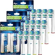 Replacement Brush Heads Compatible with OralB Braun- Best Double Clean, Pack of 12 Electric Toothbrush Replacement Heads- for Oral B Pro, 1000, 8000, 9000, Sonic, Adults, Kids, Vitality, Dual Plus!