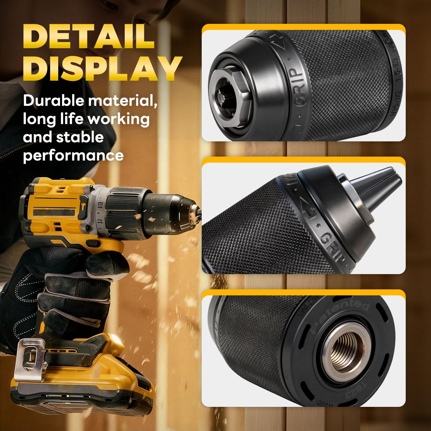 N242399 Portabrocas sin llave de 1/2 pulgada con tornillo compatible con DeWalt DCD940 DCD950 DCD950B DCD959 DCD970 DW980 DCD985