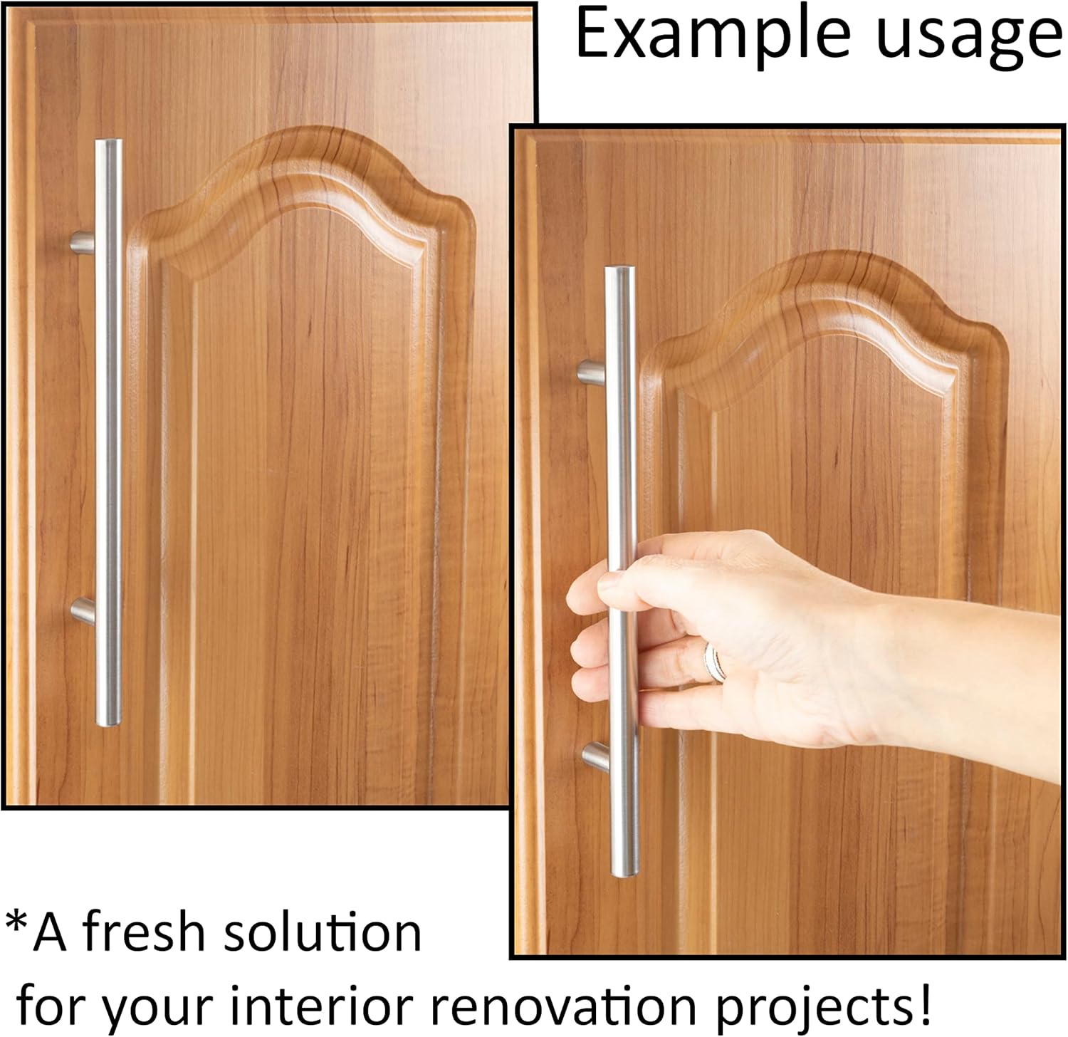 AERZETIX - C64362 – Set of 2 Furniture Handles Wheelbase 192 mm – Door Cupboard Drawer Interior Decoration Kitchen Living Room Assembly – Metal – Brushed Silver Finish