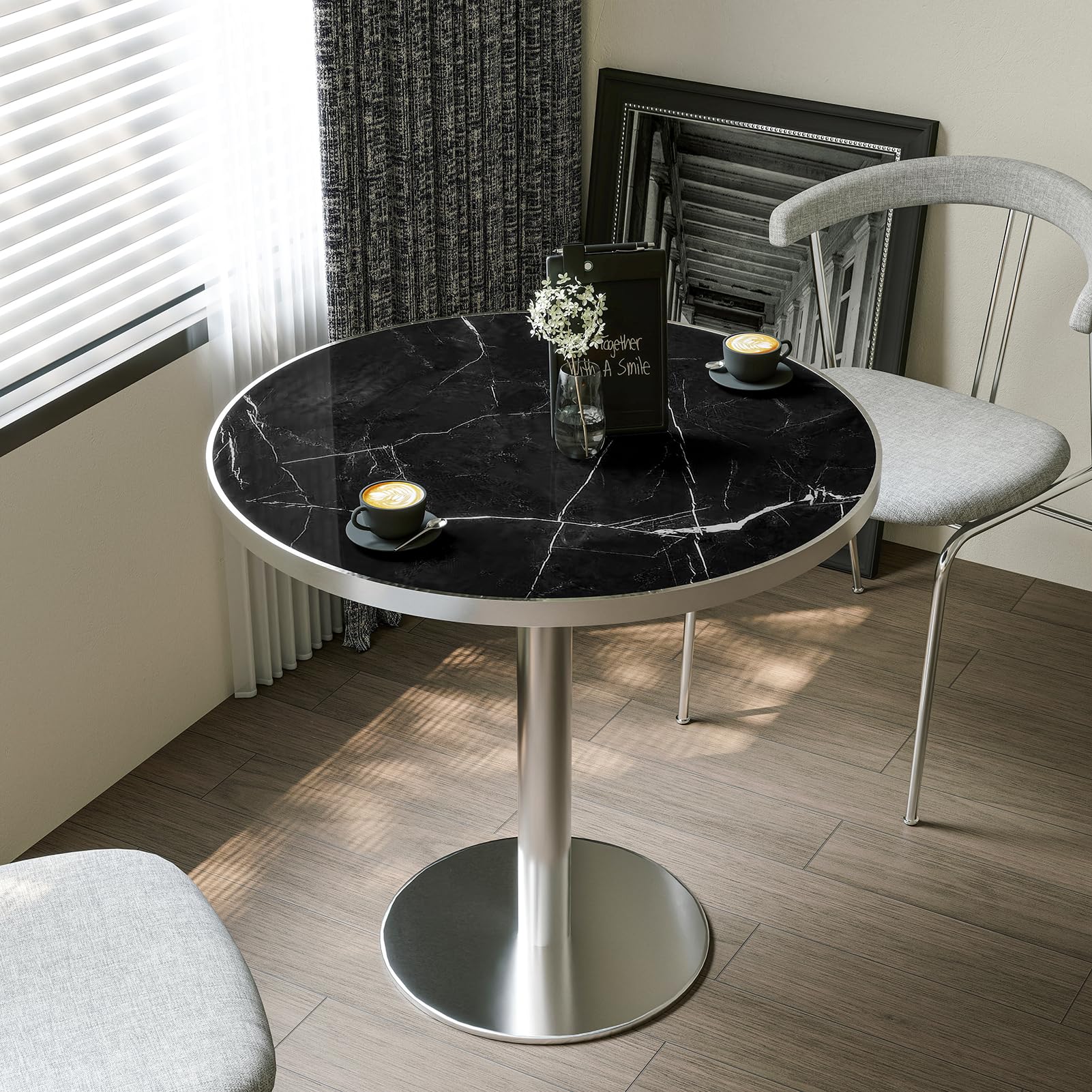 31.5'' Tulip Table, Round Dining Table with Sintered Stone Tabletop