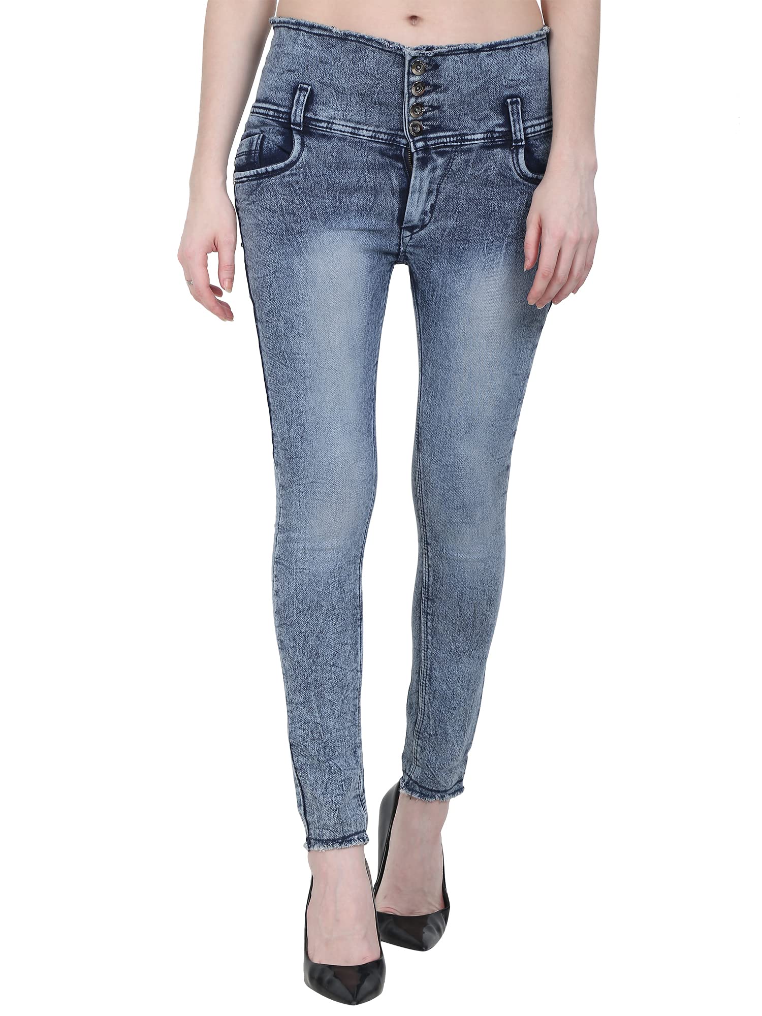 SAJID Jeans WEAR Women's Fashionable Skinny Fit High Waist Regular Wear Denim Jeans for Girls