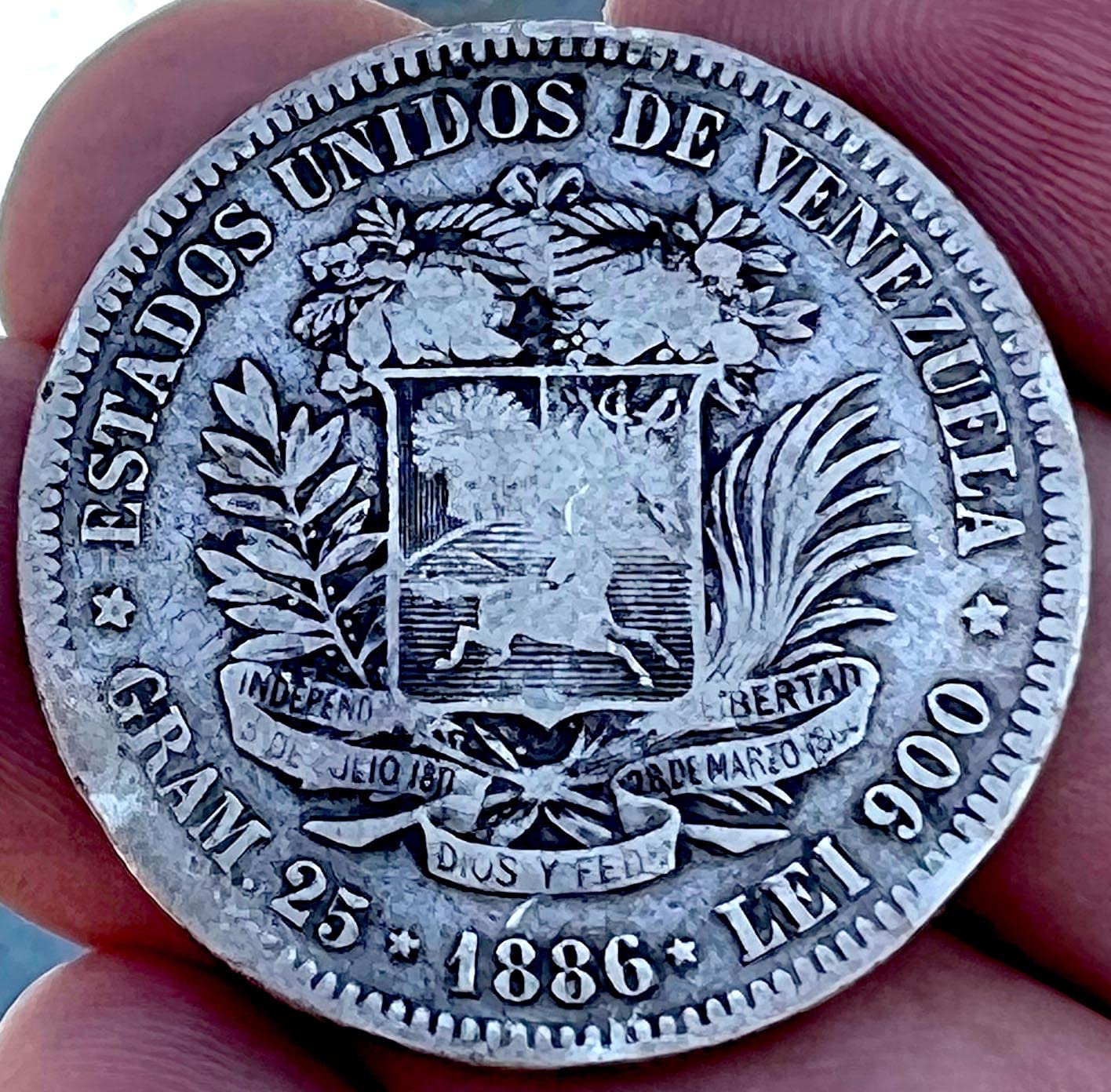 1886 Venezuela Stallion Bolivar Seller Fine