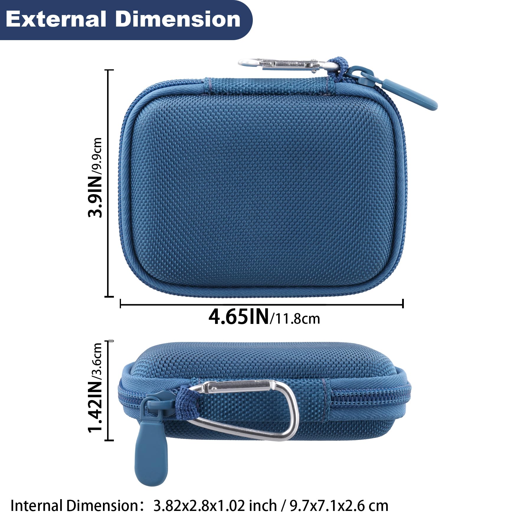 Aenllosi per Crucial X10/X10 Pro/X9/X9 Pro 1TB/2TB/4TB SSD Portatile, Custodia Protettiva per Unità USB Crucial, Organizzatore per SSD Esterni, Blu (Solo Custodia)