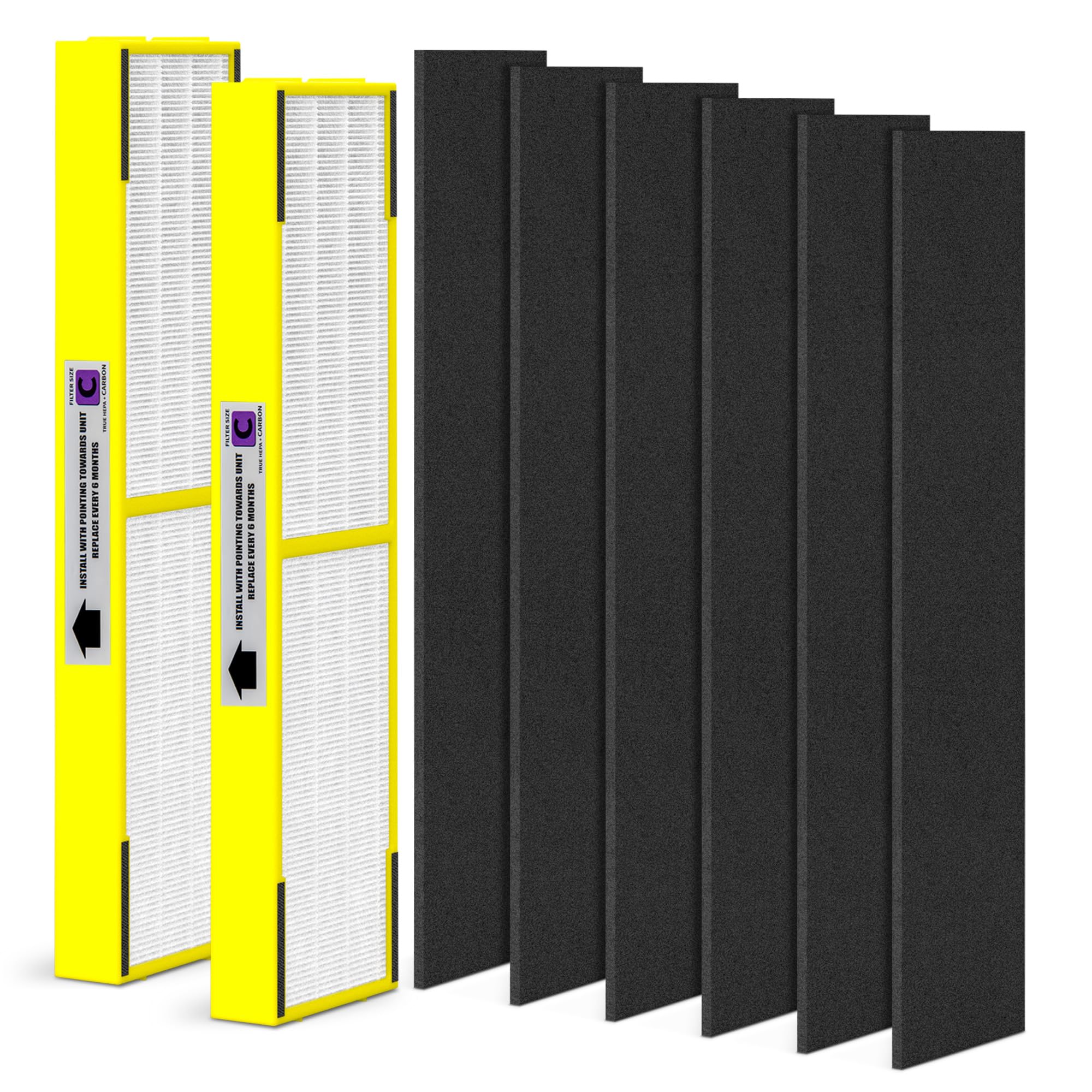 Upgraded FLT5000 H13 True HEPA Replacement Filter C Replacement Compatible with AC5000 AC5000E, AC5250PT, AC5300B, AC5350B, CDAP5500, AP2800CA,