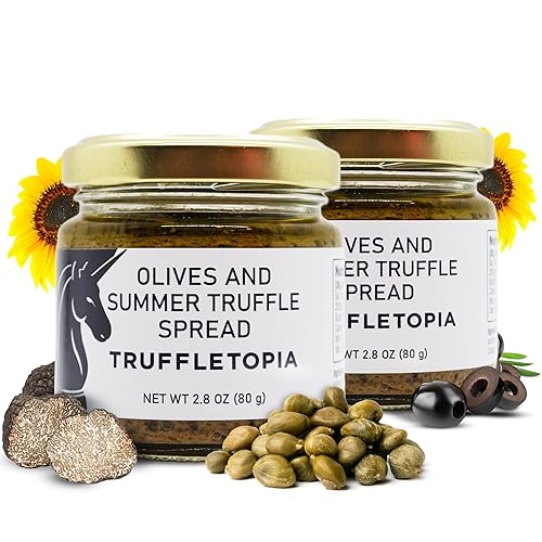 Truffletopia Tapenade de trufa de oliva y verano Trufas reales sabrosas para uso en salsa de pasta, salsa de pizza, para cubrir Sin gluten, Keto