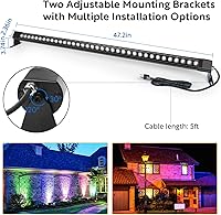 Vista 6 de Barra de Luz Lavadora de Pared RGB, Luz de Lavado de Pared RGB de Cambio de Color de 72W, Luz de Lavado de 47.2 Pulgadas 120V Regulable de LED RGB
