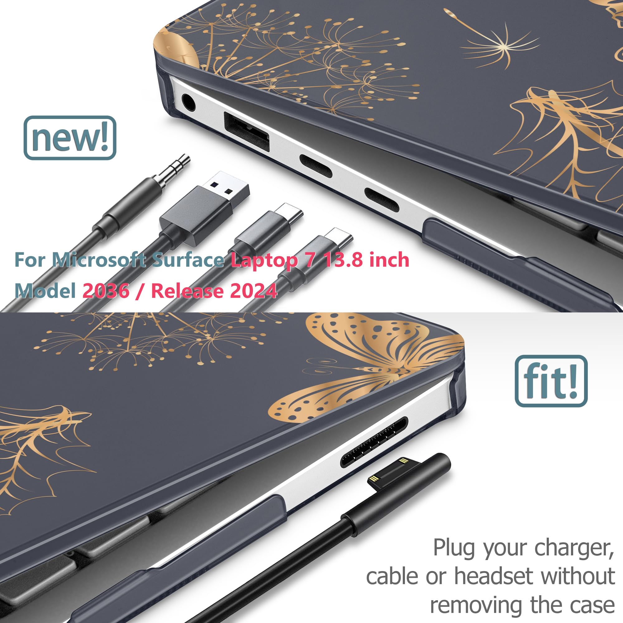Surface Laptop Lepeoac Case For Microsoft 13.8 Inch, 2024 Windows 11 ...